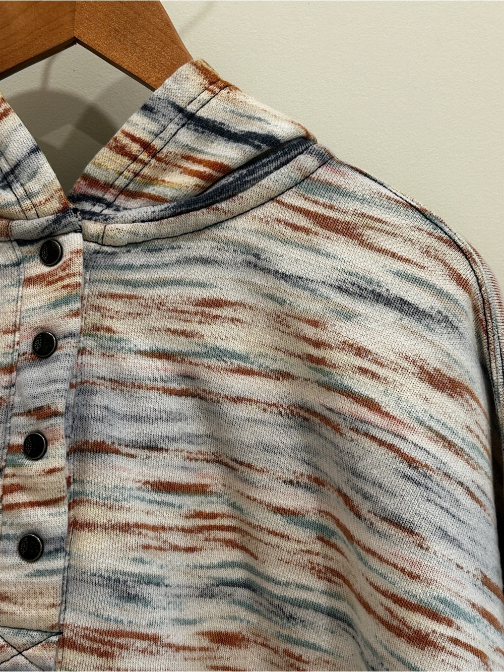 FP Movement Free People Striped Hooded Pullover - Cream, Rust & Blue